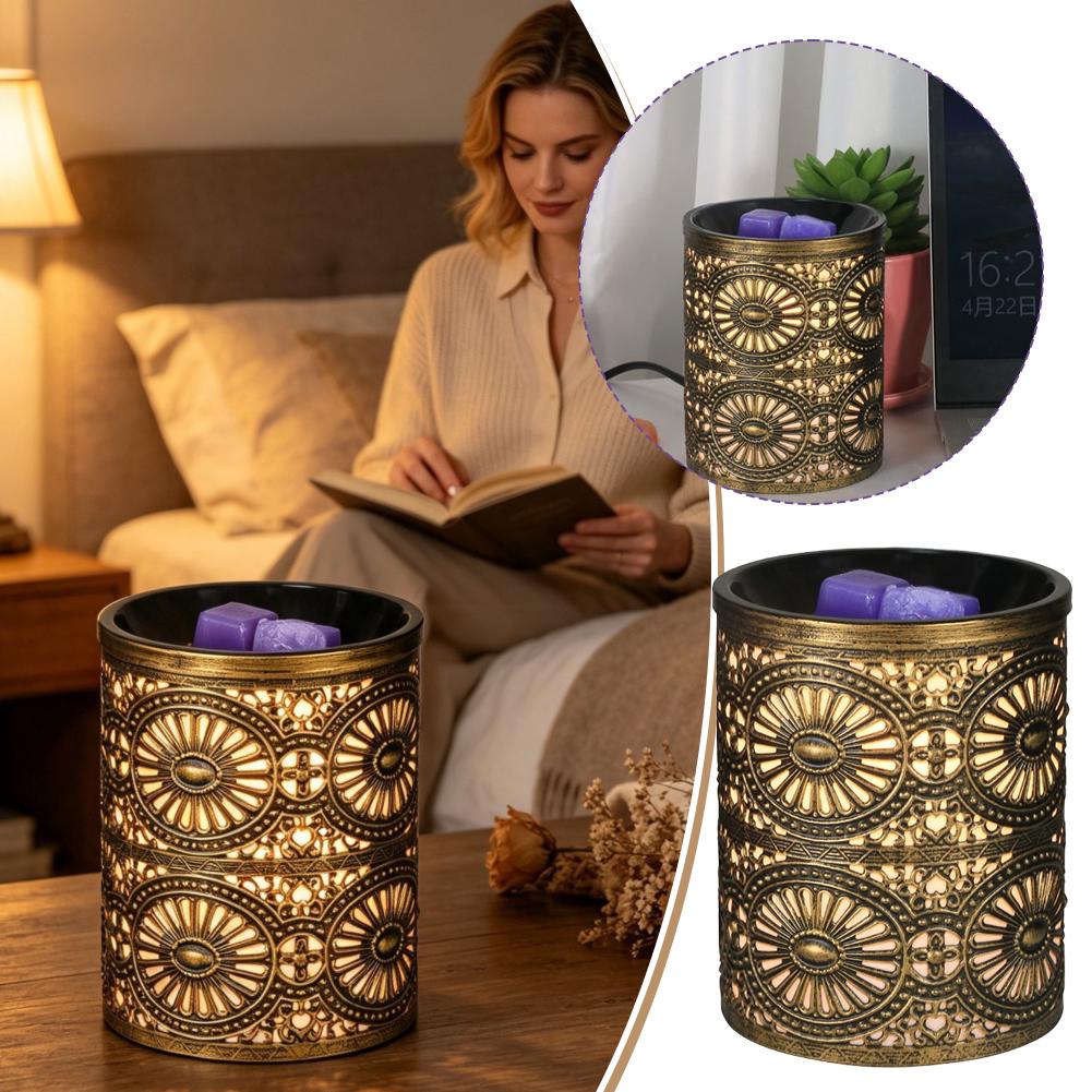 Home Fragrance Usa - شمعدان حديدي ذهبي هندسي الشكل مع