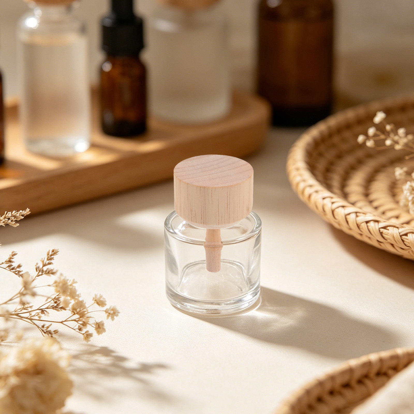 Home Fragrance Usa - زجاجتان شفافتان لزيت العطر، قابلتان لإعادة