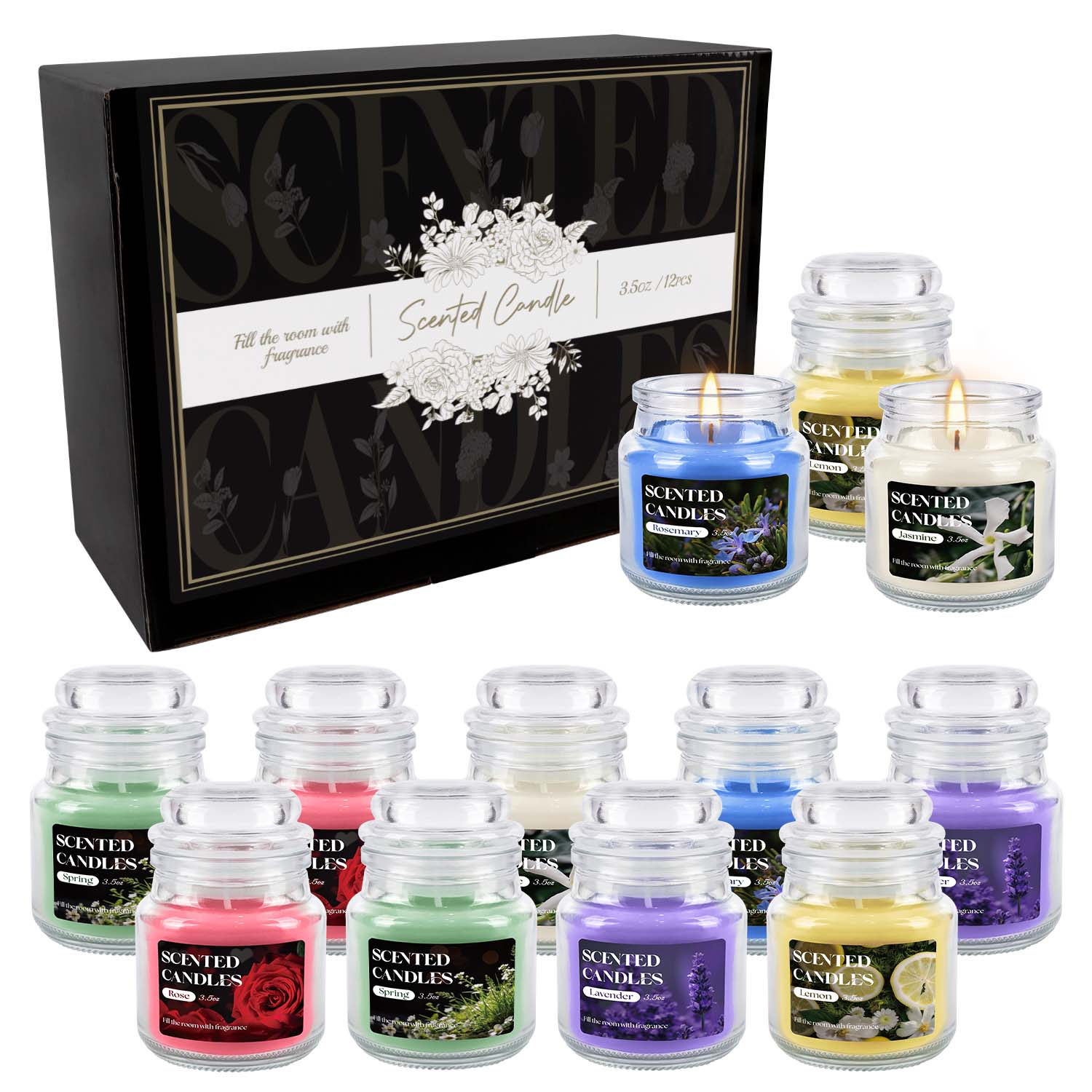 مجموعة من 12 شمعة صغيرة بغطاء  - مراجعة Home Fragrance Options وسعره